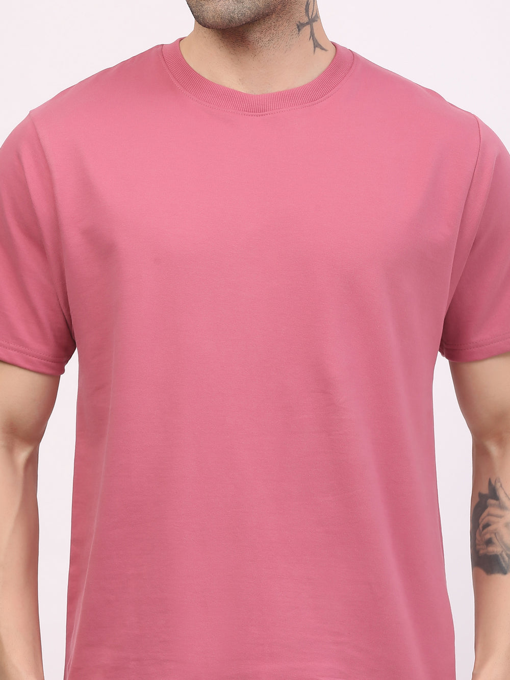 Heavy-weight-plain-pink-t-shirt-by-ghumakkad