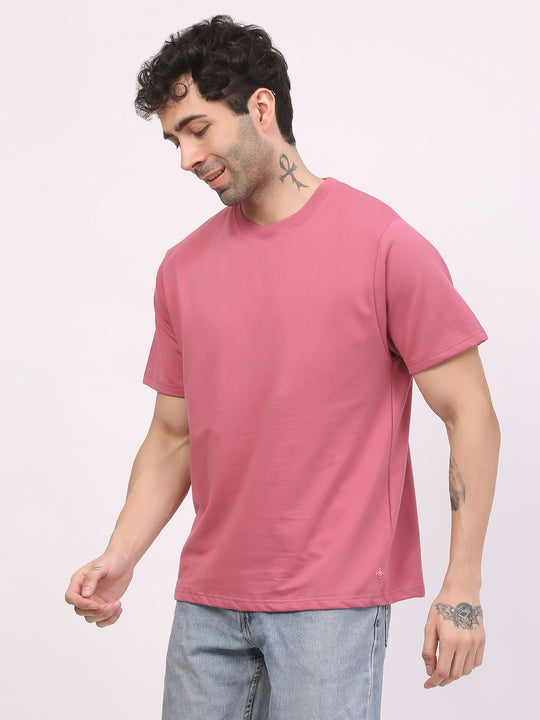 Heavy-weight-plain-pink-t-shirt-by-ghumakkad