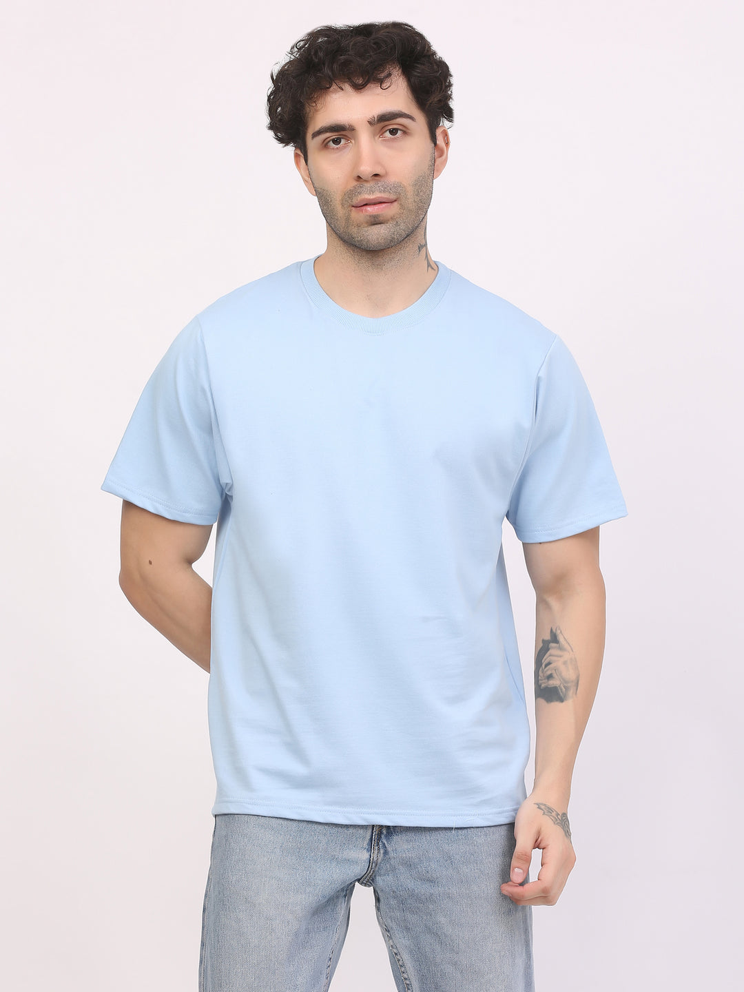 Heavy-weight-sky-blue-plain-t-shirt-by-ghumakkad