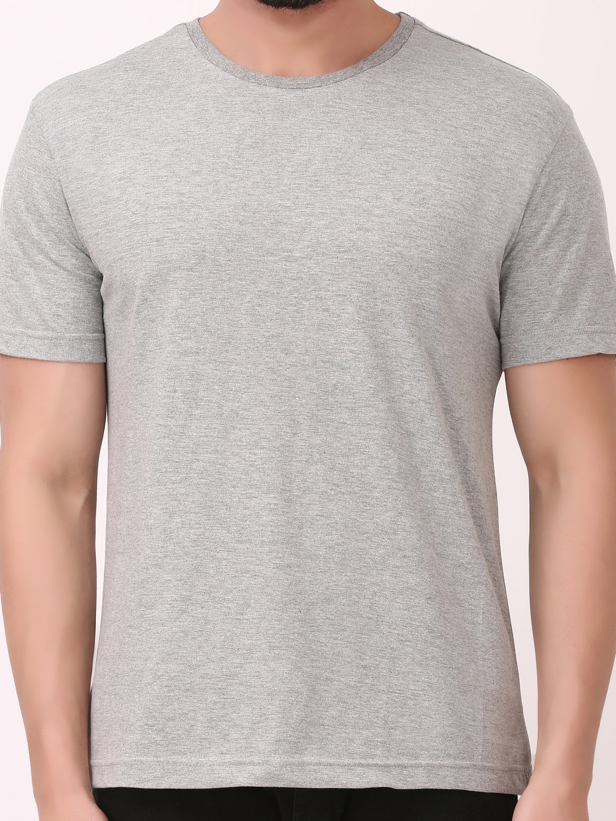 Light Grey Melange | Plain T shirt
