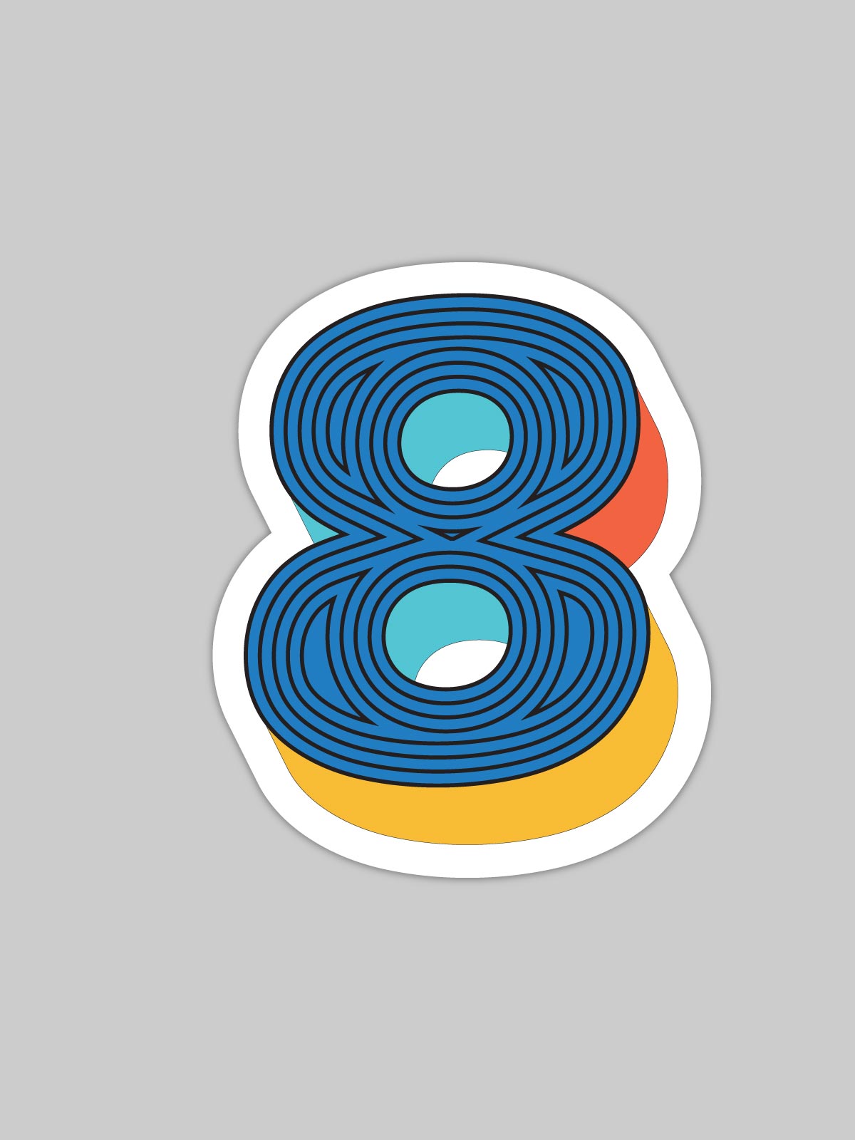 Eight Number | Bike/Laptop/Car Sticker by shopghumakkad