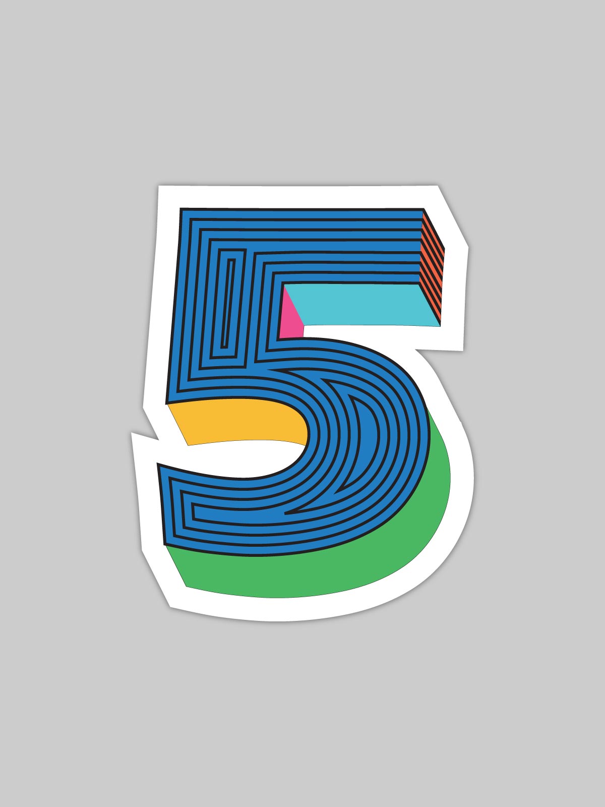 Five Number | Bike/Laptop/Car Sticker by shopghumakkad