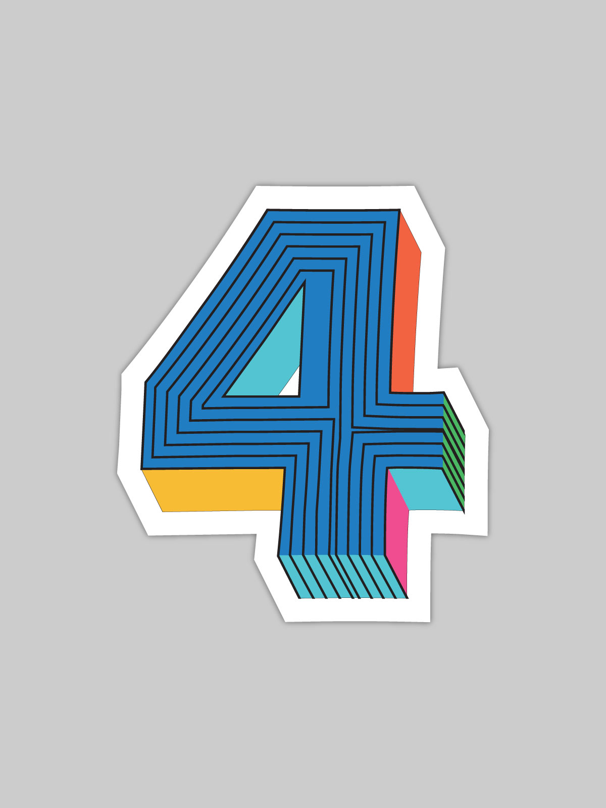 Four Number | Bike/Laptop/Car Sticker by shopghumakkad