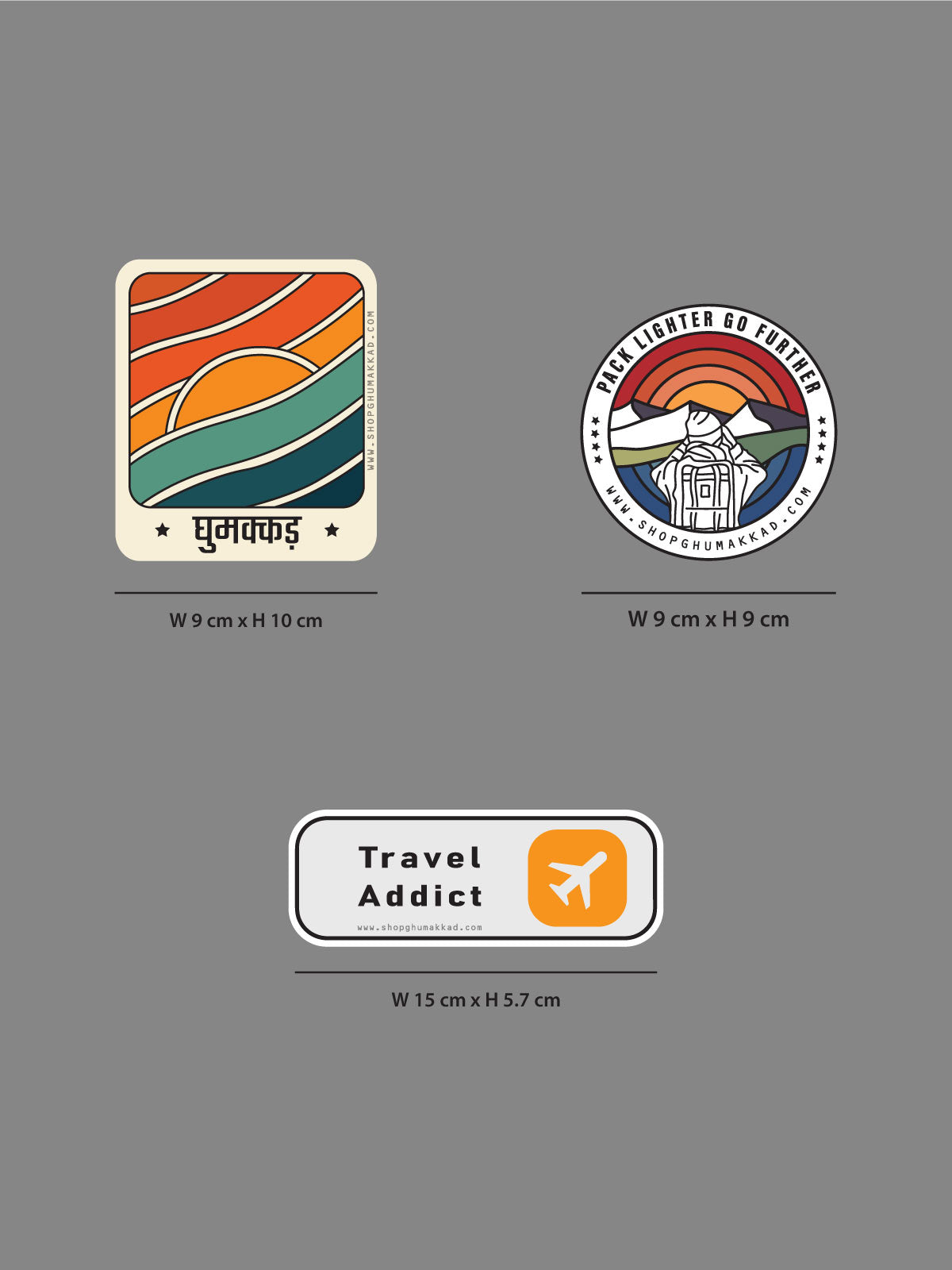Go further combo of 3 Vinyl Sticker by shopghumakkad | Laptop Stickers | Bumper Stickers | Car Stickers | Bike Stickers