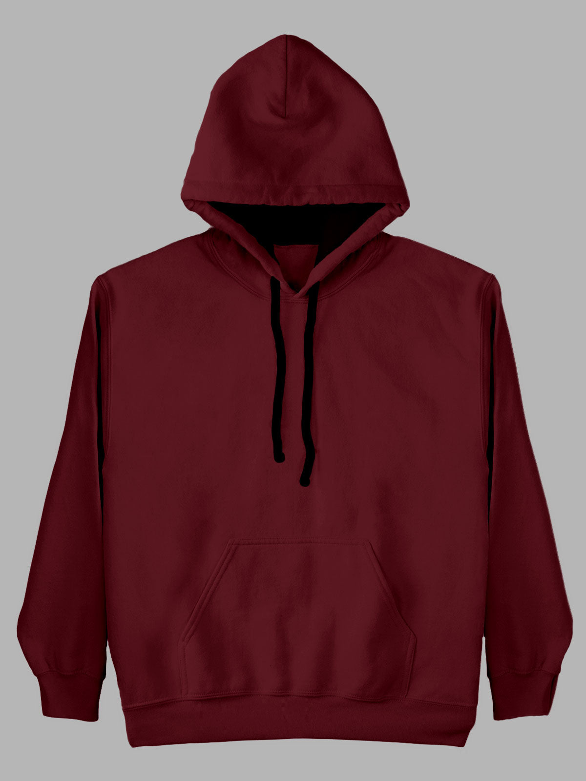 Maroon Plain Cotton Hoodie for Men & Women