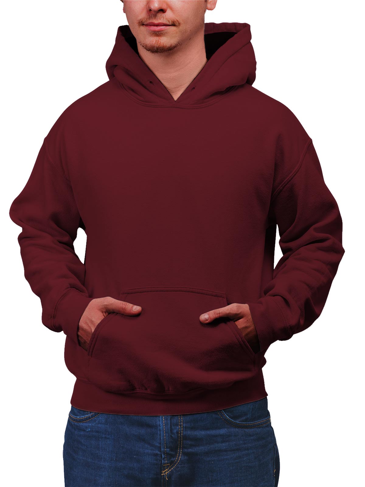 Maroon Plain Cotton Hoodie for Men & Women