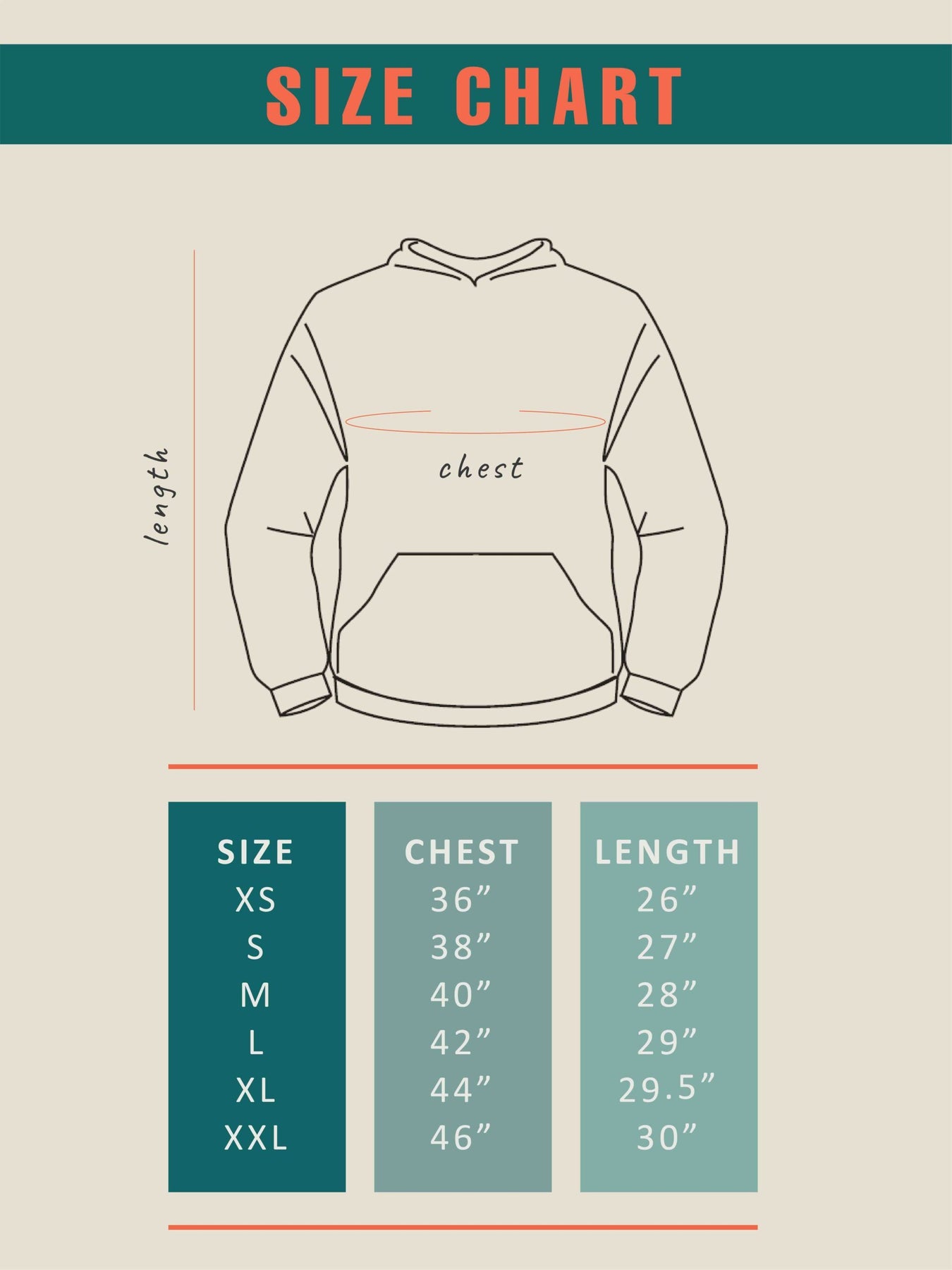 Mens Hoodie Size Chart Hoodie Size Chart I Adidas A432 Size Chart
