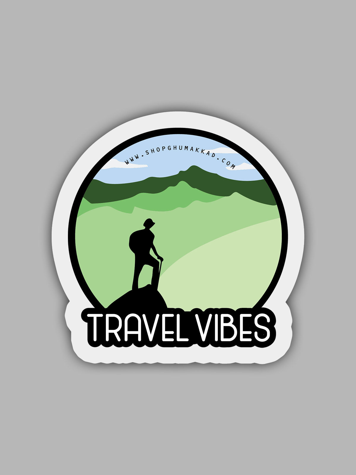 Travel Vibe Vinyl Sticker by shopghumakkad | Laptop Stickers | Bumper Stickers | Car Stickers | Bike Stickers