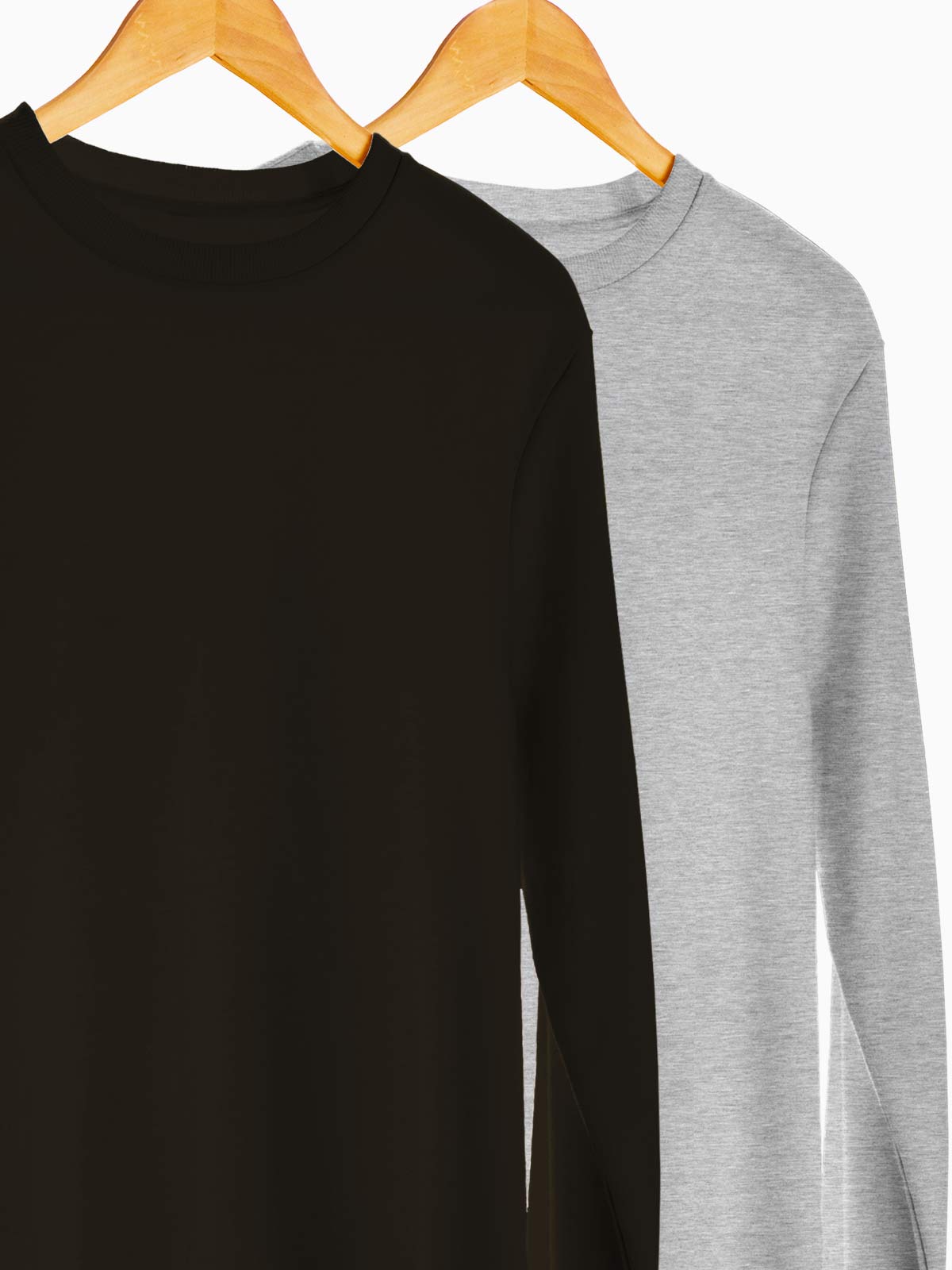Coffee Brown & Light Grey Unisex Plain Sweatshirt Combo