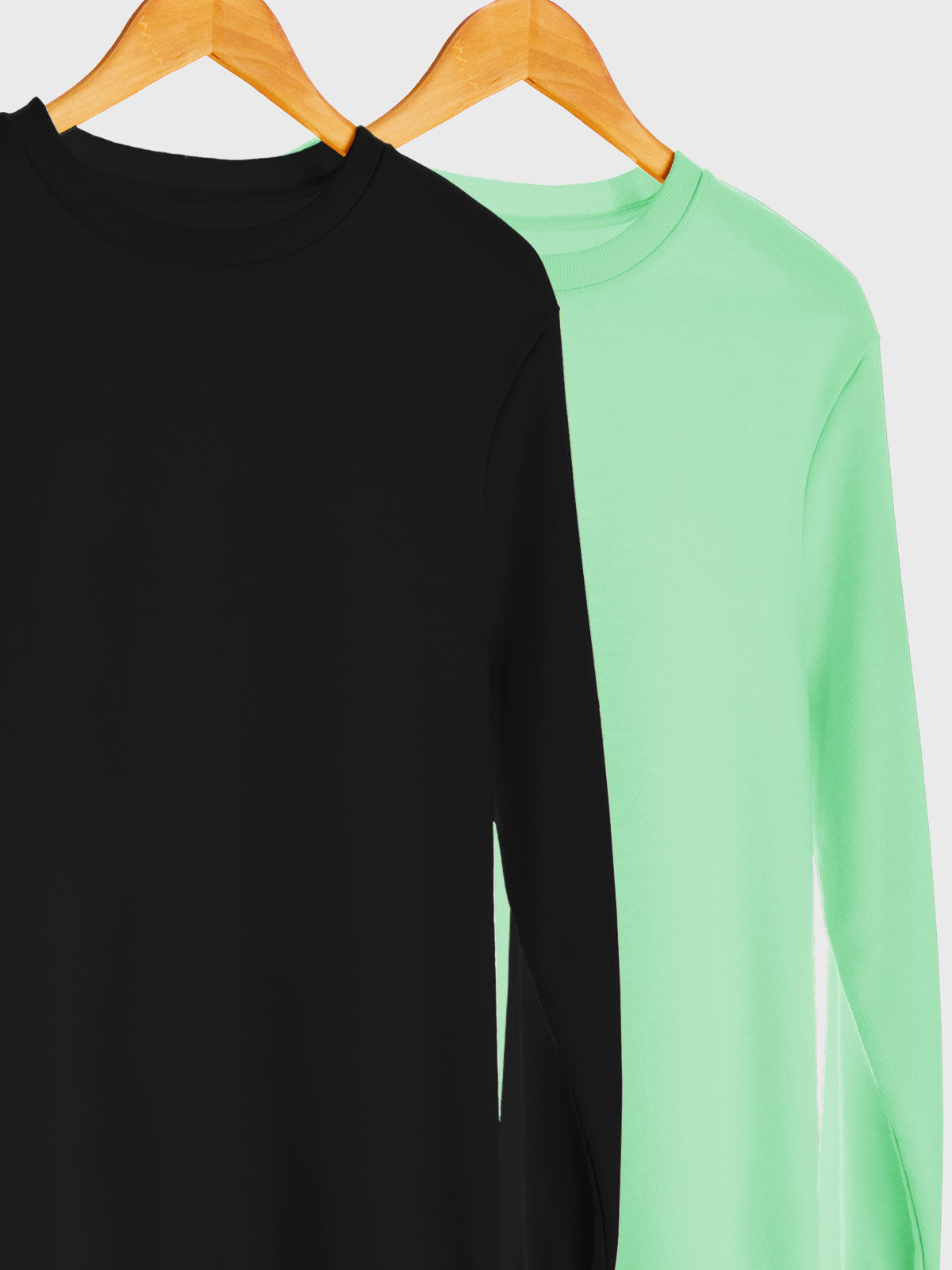 Black & Frosted Mint Unisex Plain Sweatshirt combo