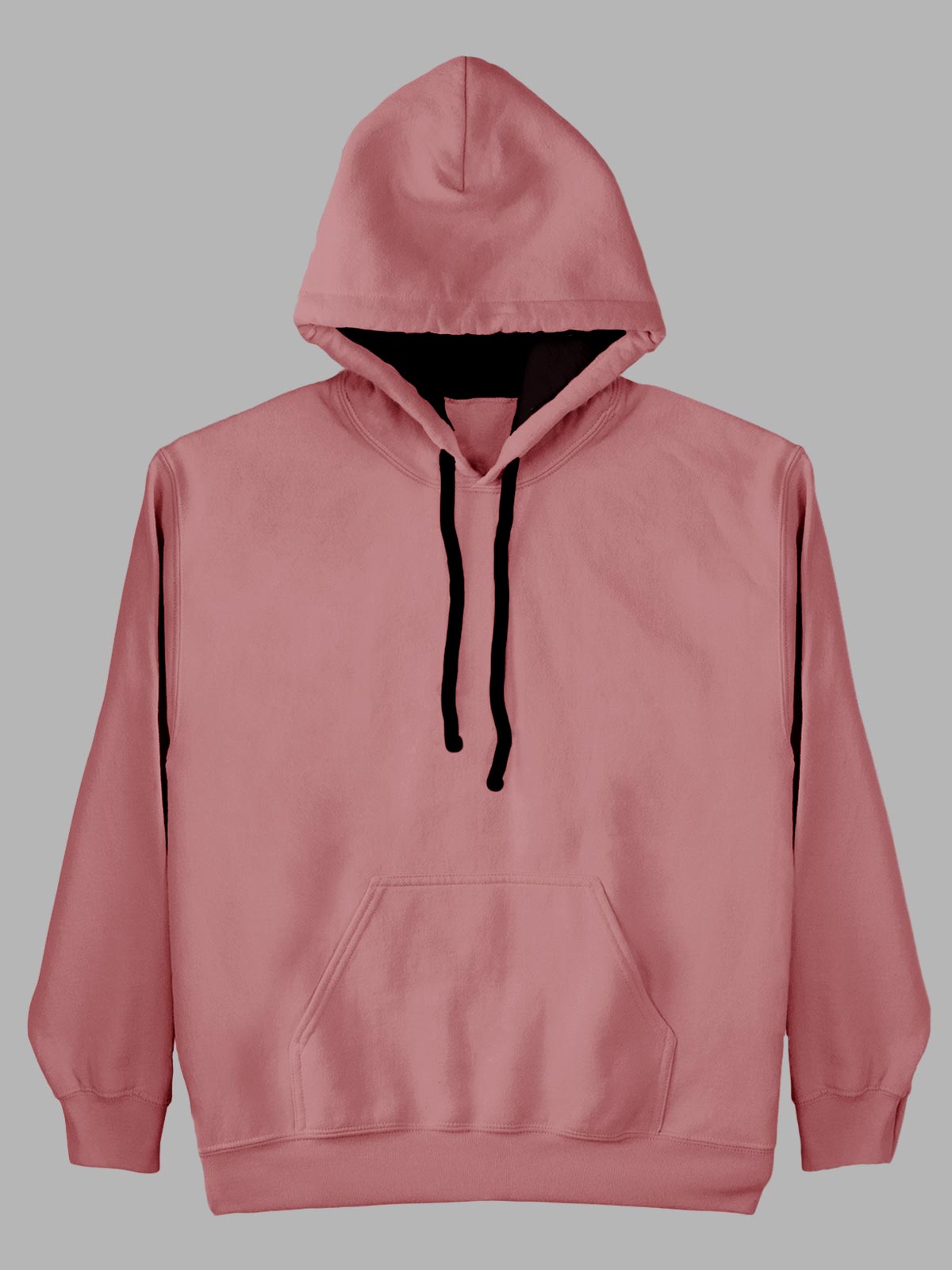 Coral Peach Plain Cotton Hoodie for Men Women - Main Image