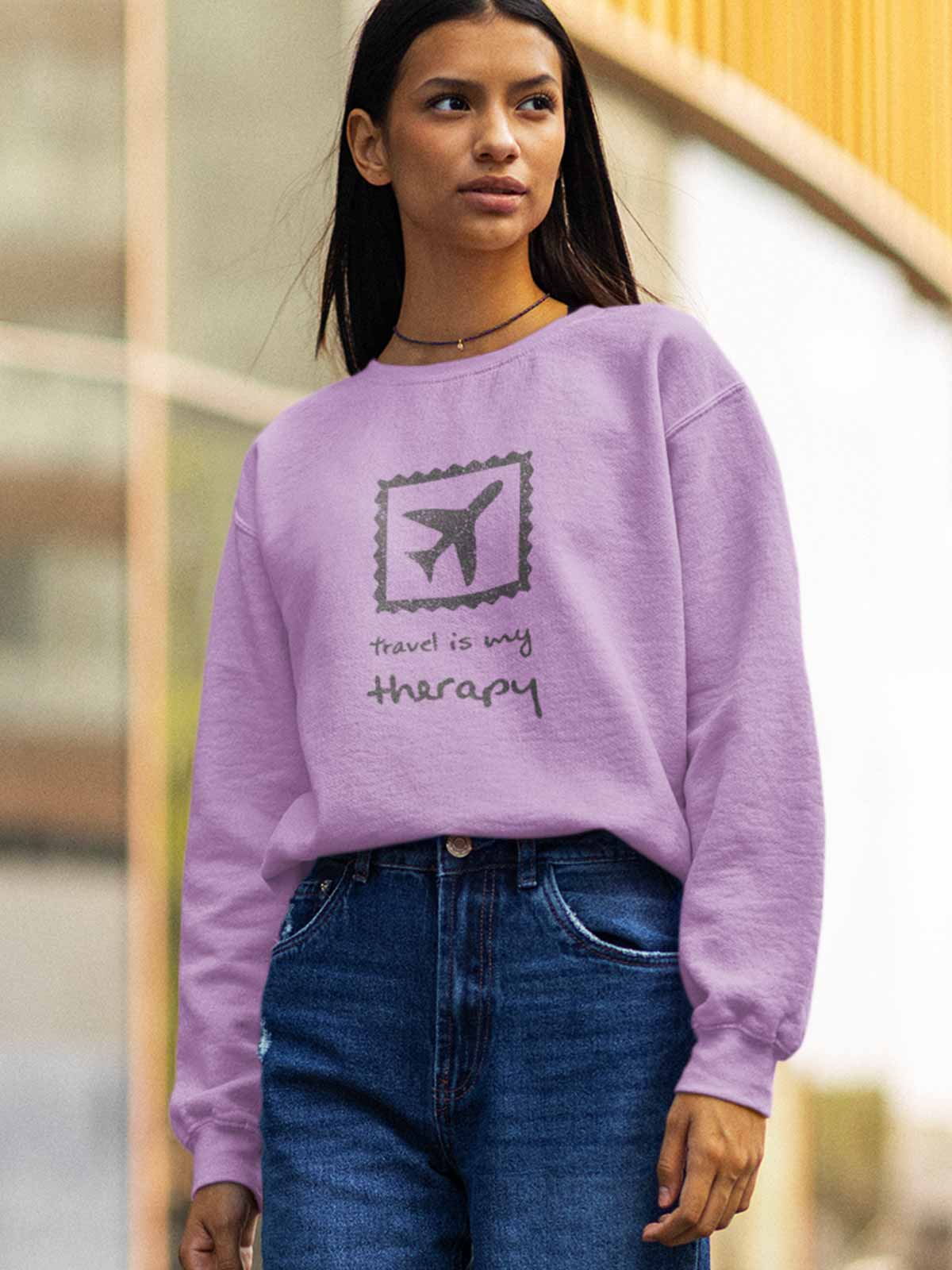 Travel Is My Therapy | Printed Unisex Sweatshirt