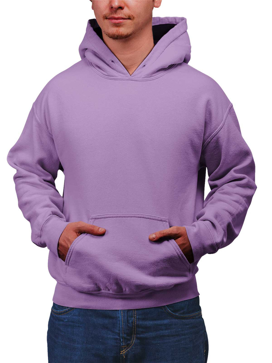Lavender Plain Cotton Hoodie for Men & Women by shopghumakkad