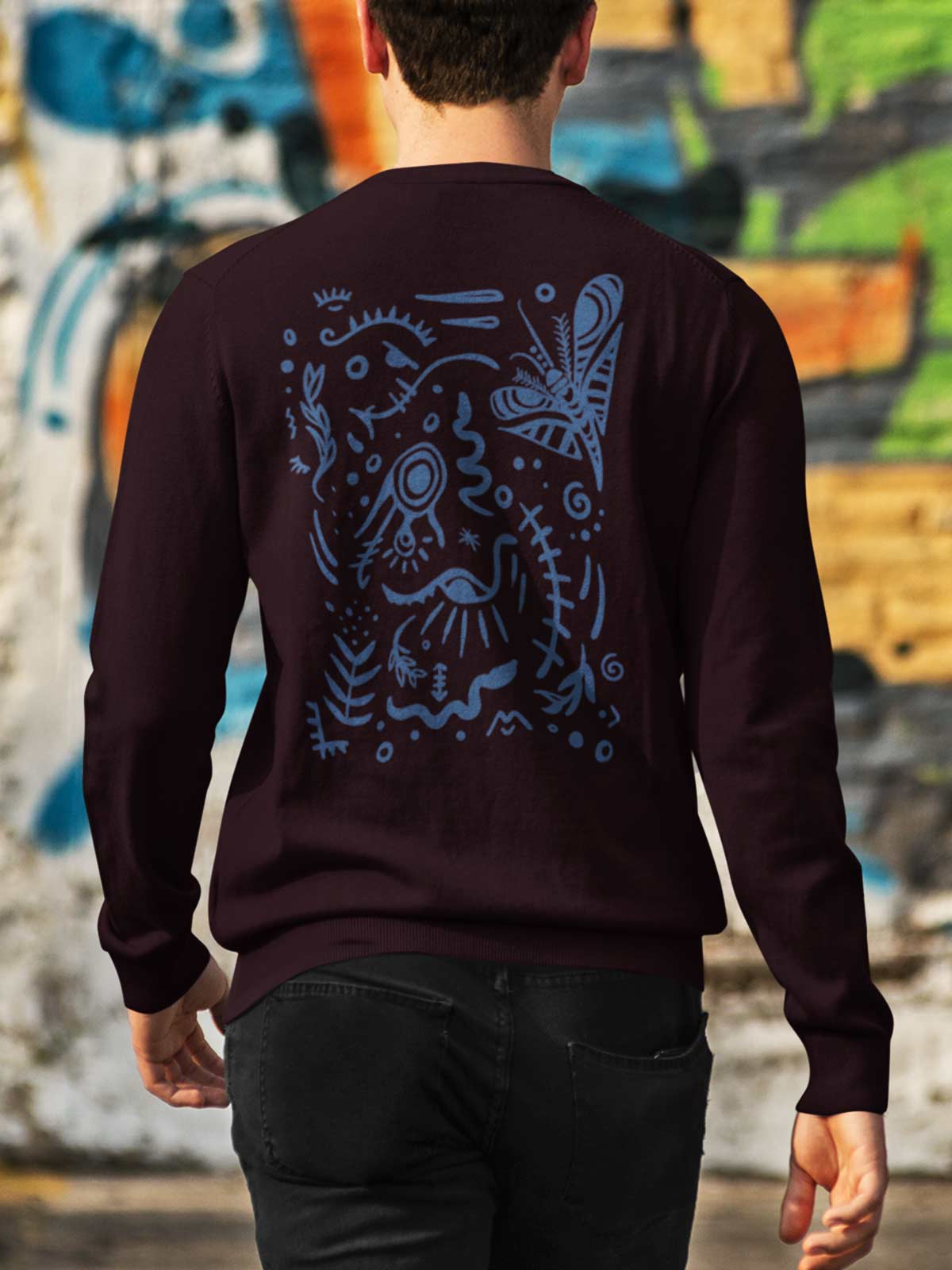 Cave Murals | Back Printed Unisex Sweatshirt