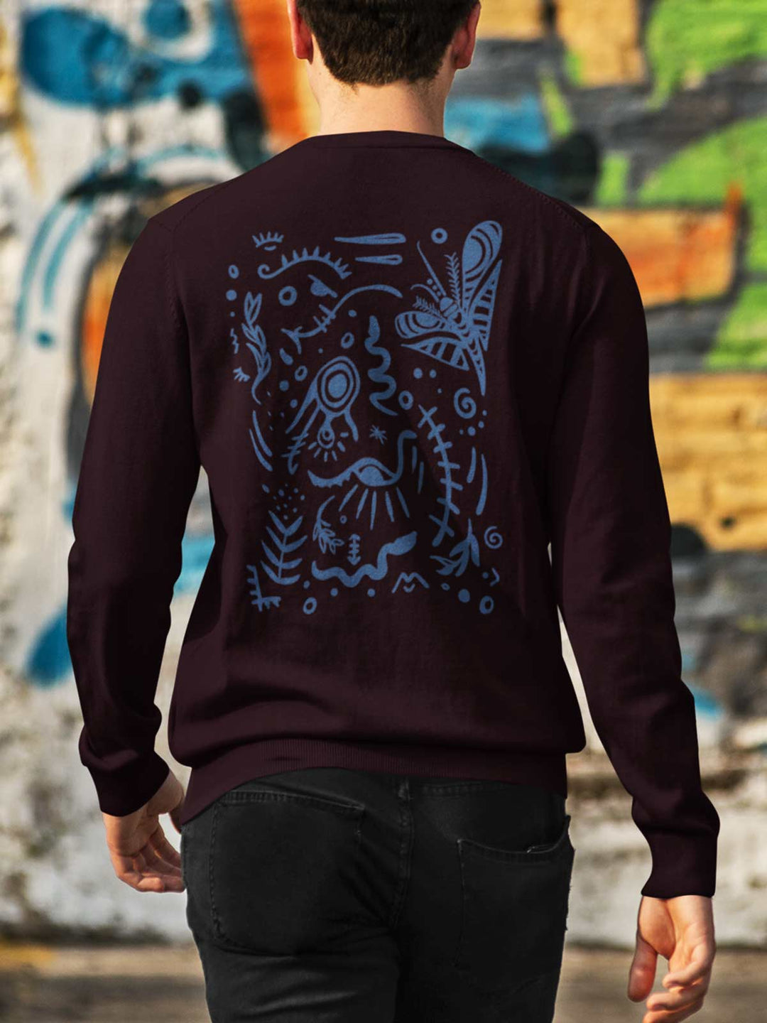 Cave Murals | Back Printed Unisex Sweatshirt
