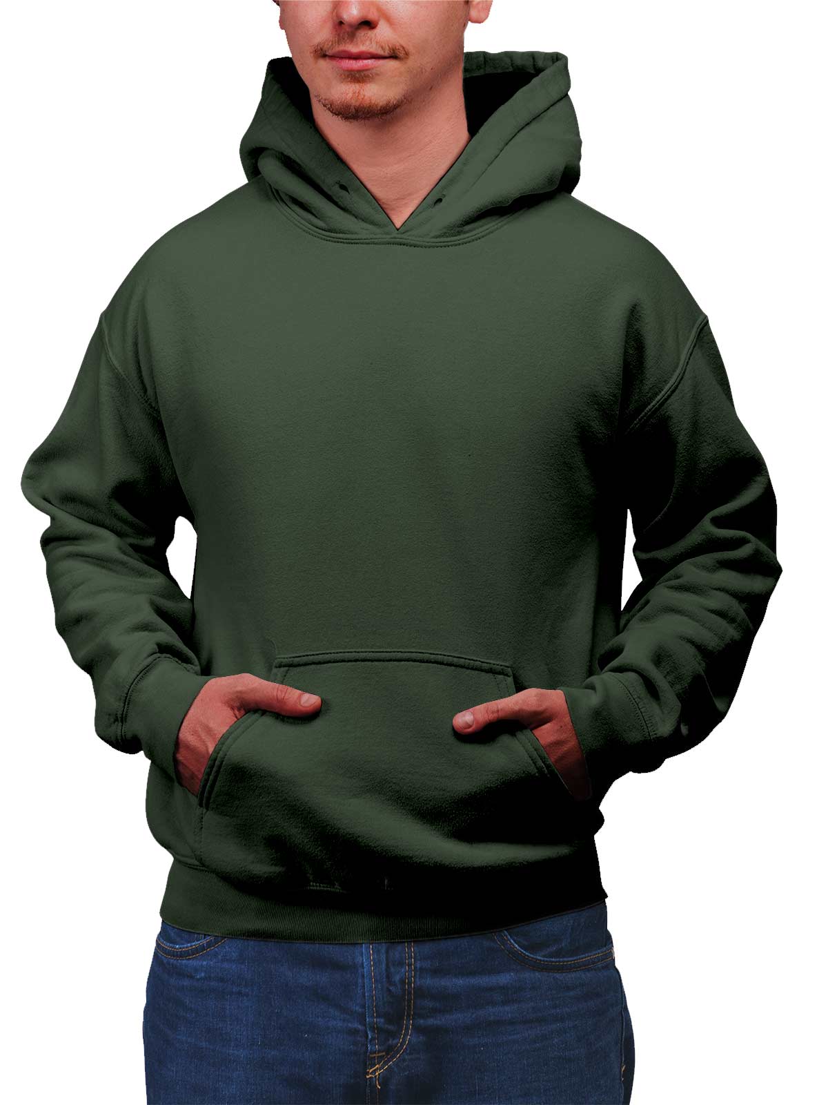 Military Green Plain Cotton Hoodie for Men & WomenMilitary Green Plain Cotton Hoodie for Men & Women