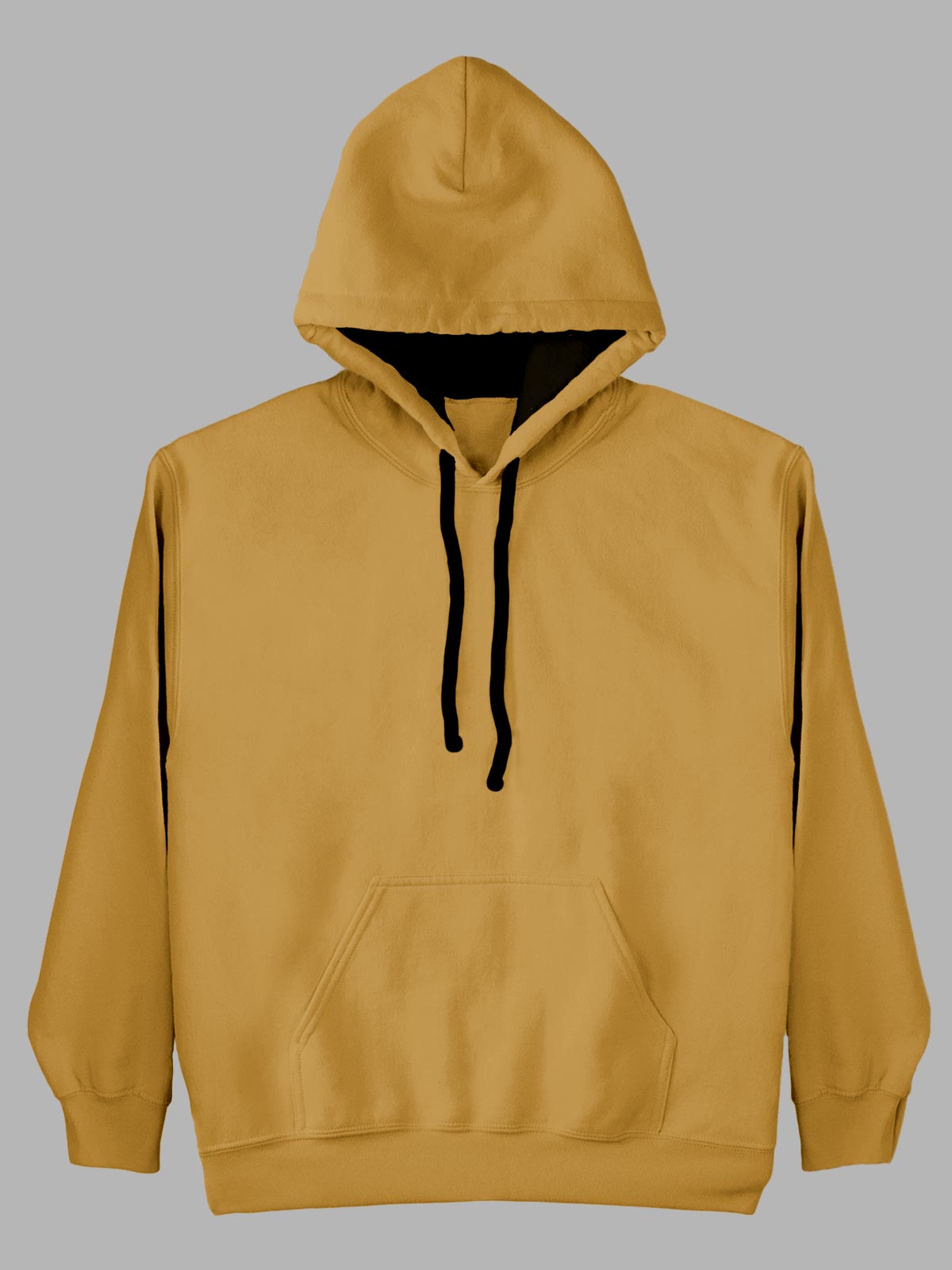 Mustard Plain Cotton Hoodie for Men & Women by shopghumakkad