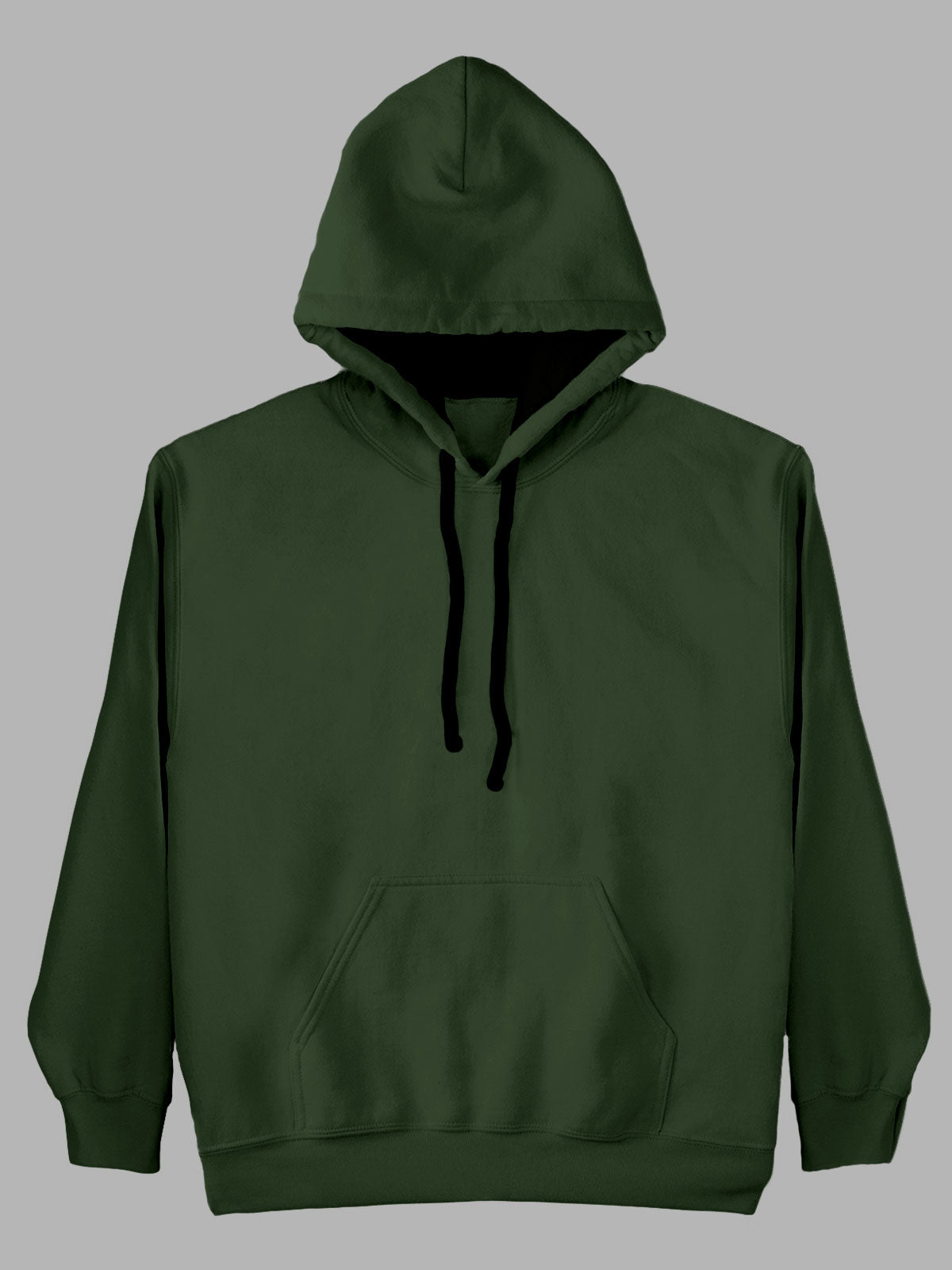 Olive Green Plain Cotton Hoodie for Men & Women by shopghumakkad