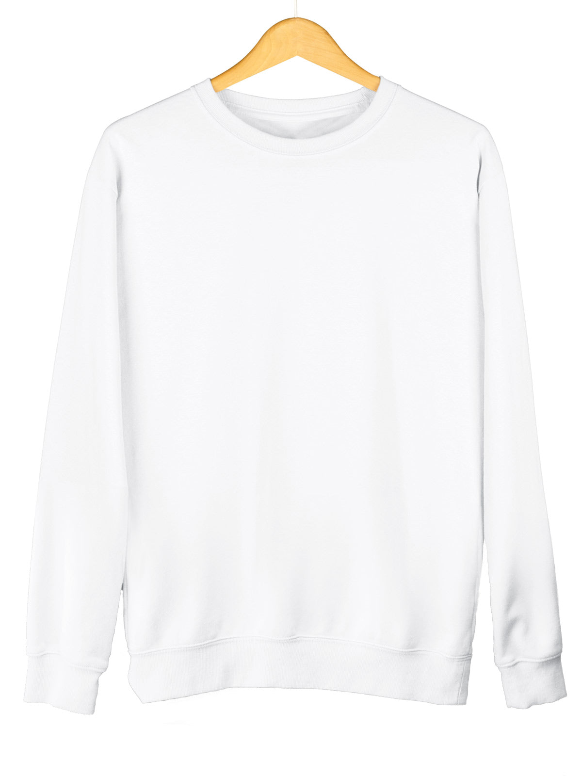 White | Unisex Plain Sweatshirt