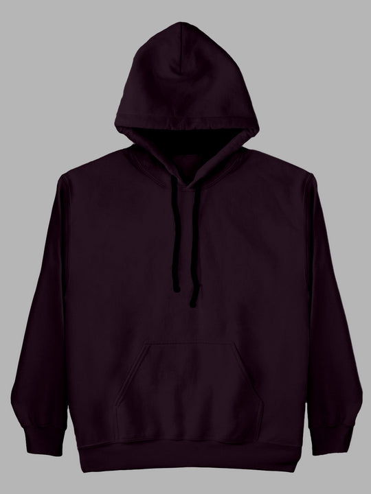 Wine Plain Cotton Hoodie for Men & Women by shopghumakkad